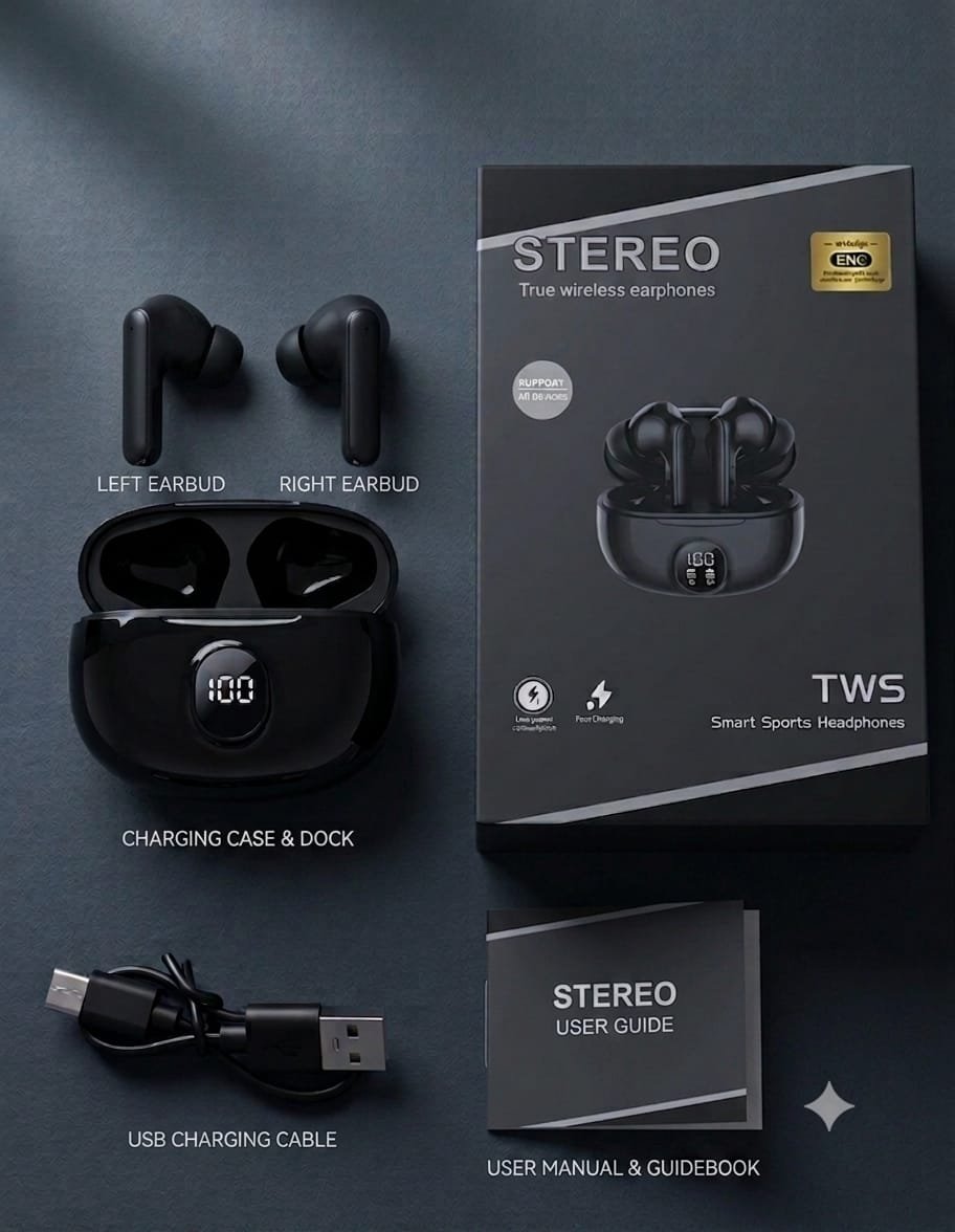 M04 Stereo Earbuds TWS Wireless Earbuds with LED Display - Image 2
