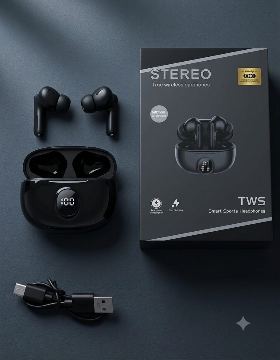 M04 Stereo Earbuds TWS Wireless Earbuds with LED Display - Image 5